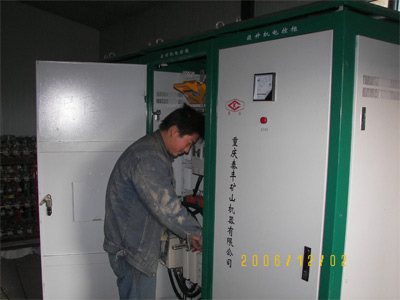 2.5m雙筒絞車電控安裝現(xiàn)場